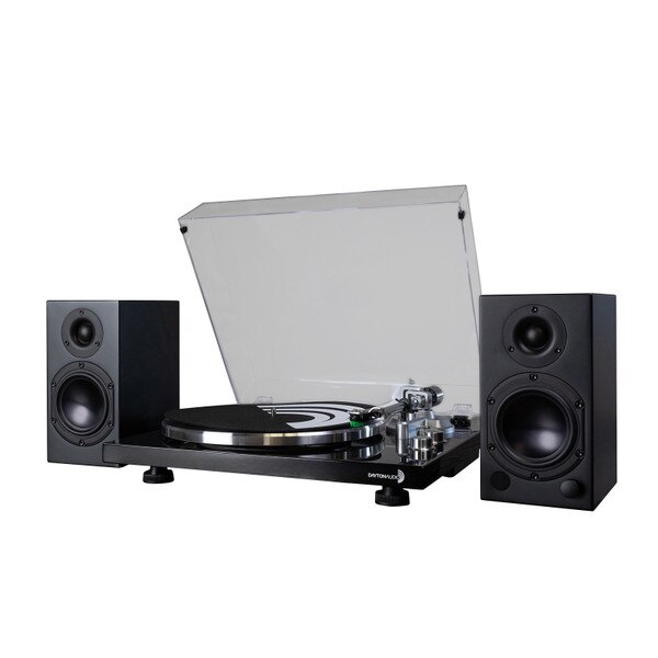 Main product image for Dayton Audio M4 Powered Monitor and Turntable Bundle Black300-3660